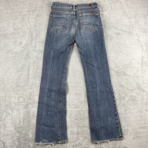7 For All Mankind Jeans Women's 25 Mid Rise Denim Bootcut Distressed Vintage - Picture 4 of 9
