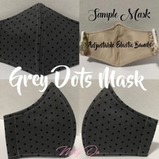 Adult Unisex Grey Dots Face Mask