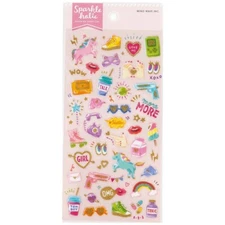 Mind Wave Sparkleholic Transparent Gold Glitter Stickers / Trending Girl