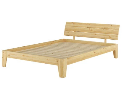 Futon lit double cadre de lit bois massif 160 x 220 grille roulante lit d'appoint lit d'adolescent - Photo 1/4