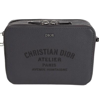 Christian Dior Shoulder Bag Leather Gray Auth 70772A | eBay