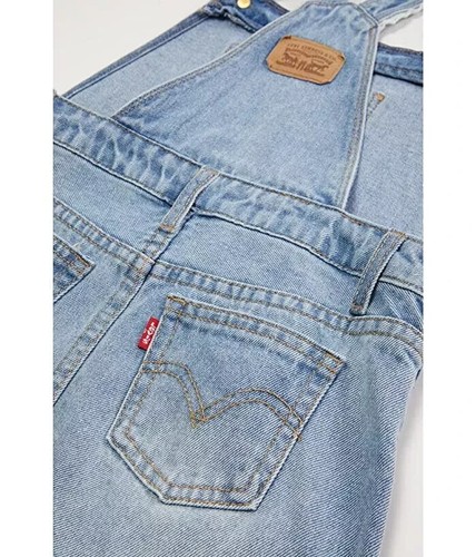 Levi's Girls' Blue Denim Adjustable Shoulder Straps Pullover Skirtall Size 8 REG - Picture 5 of 17