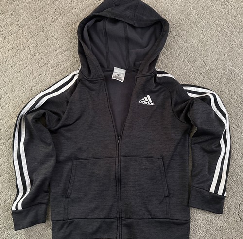 Adidas Boys Hoodie Zip Sweat Shirt, S/CH 8 - Picture 4 of 5