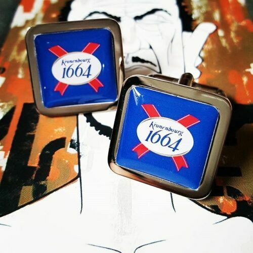 Boutons De Manchette (cufflinks) Dorés Et Noirs Années 1970 - Occasion Bon état