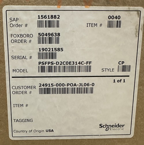Foxboro IGP10-TS3D1F-M2L1T Gage Pressure Transmitter 0-250psi 12.5-42v-dc NIB - Picture 5 of 17