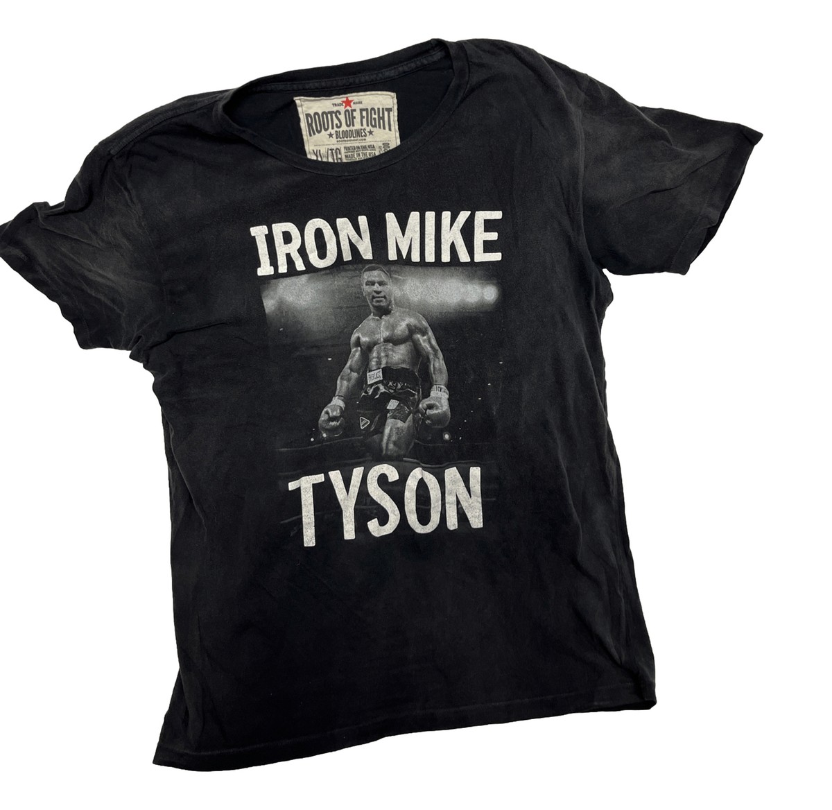 Roots of Fight Size XL T-Shirt Black IRON MIKE TYSON Boxing