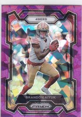 BRANDON AIYUK 2023 PANINI PRIZM PURPLE ICE #028/225 #265 49ERS