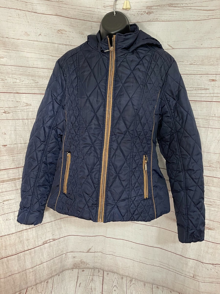 Ela Collection Women's Quilted Jacket Zipper Front Hooded Ela Collection Women's Quilted Jacket Zipper Front Hooded