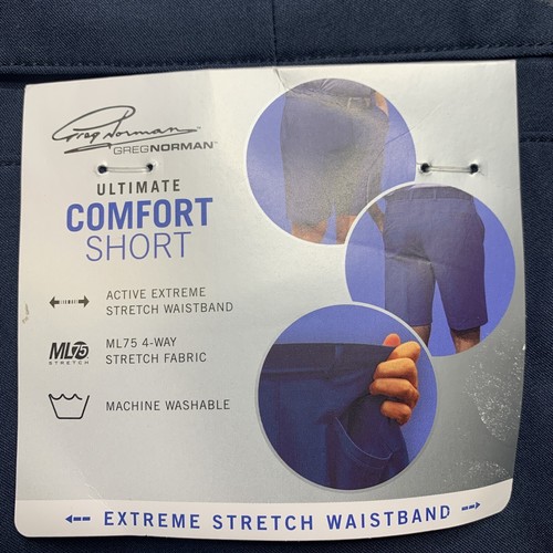 NEU Greg Norman ultimative Komfortshorts für Herren ML75 Stretch Stretch Bund - Bild 3 von 14