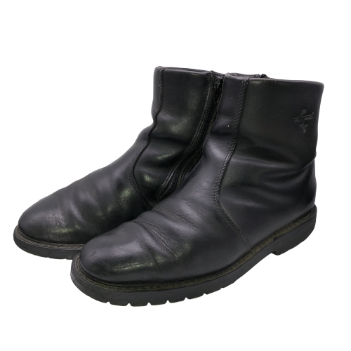Fin and Feather Men's Size 10 Black Leather Boots Zip Up Round Toe Mens