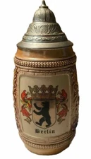 1970’s Berlin Beer Stein with Lid Original Gerz Gerzit DBGM W Germany EUC