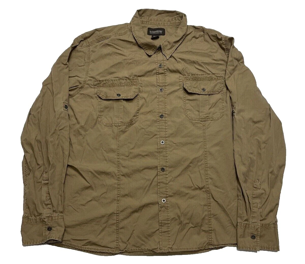 Manga larga Camuflaje No Boundaries Informal Con Botones camisas para hombres