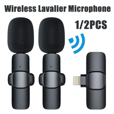 Lavalier Microphone Wireless Audio Video Recording Mini Mic For iPhone iOS