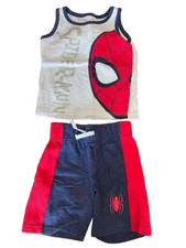 Marvel Spider-man Graphic Print Tank  Short Outfit Boy Toddler Size 2T