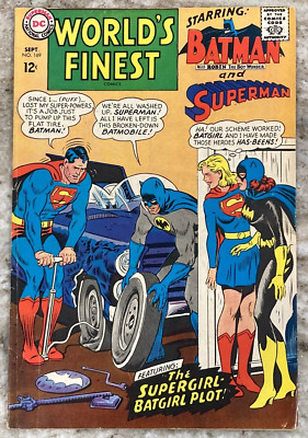 WORLD'S FINEST The Supergirl Batgirl Plot DC Comic Book No. 169 Sept 1967 A965