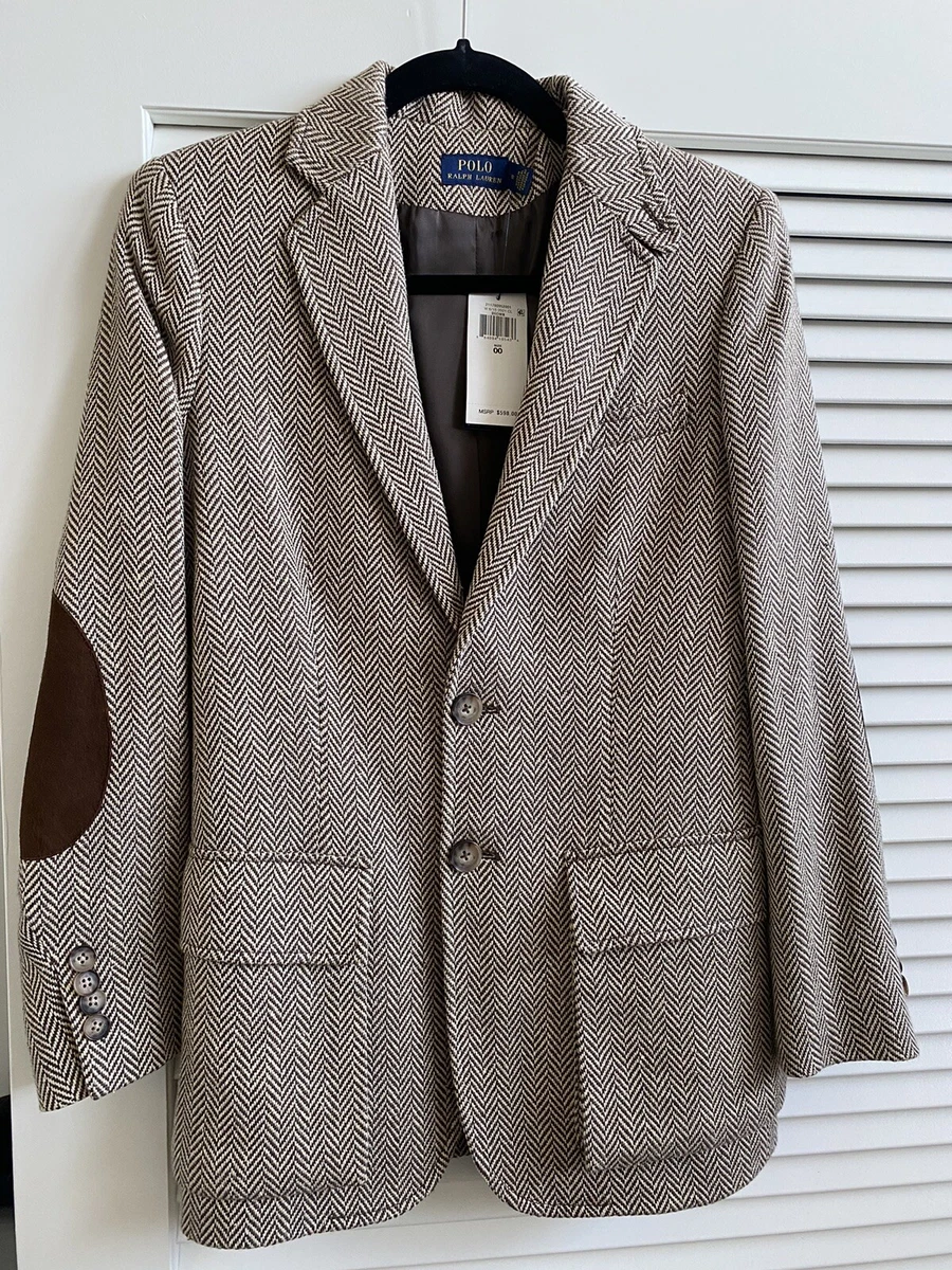 Women's herringbone blazer shop with elbow patches