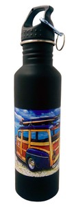 CALIFORNIA-SURFBOARD-WOODY-WAGON-CAR-750-ML-ALUMINUM-WATER-BOTTLE