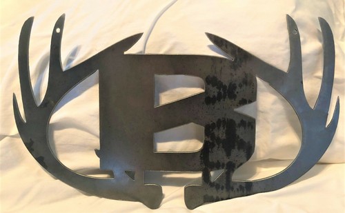 Metal Antler Monogram 14" Plasma Cut Metal Art Letter Custom Sign - Picture 2 of 9