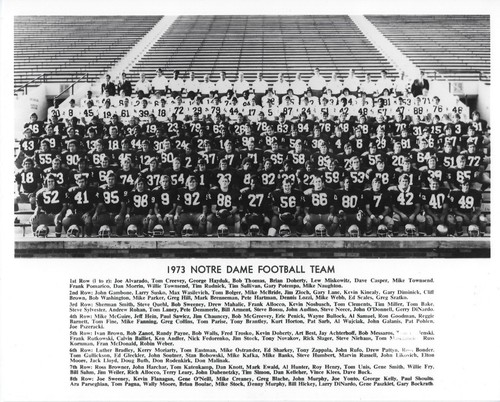 1973 NOTRE DAME TEAM 8X10 PHOTO FIGHTING IRISH PICTURE NCAA FOOTBALL