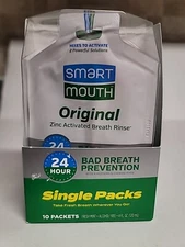 SmartMouth Original Activated Dual-Solution Breath Rinse Singles (10)ct 1 box