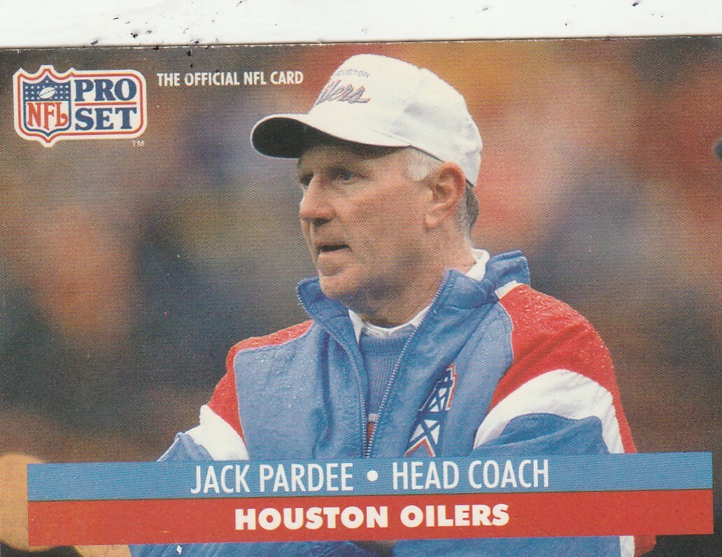 FREE SHIPPING-MINT-1991 Pro Set #171 Jack Pardee Houston Oilers COACH
