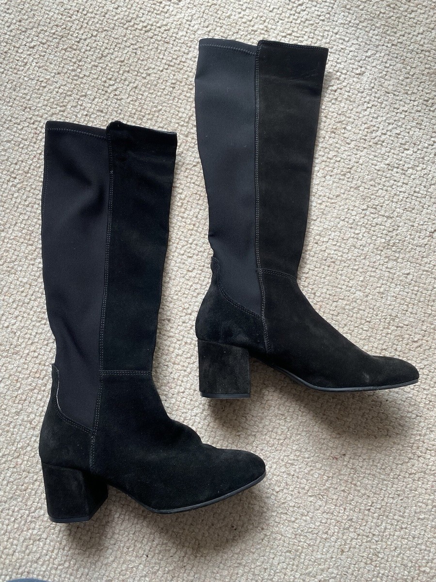 *NEW* Stuart Weitzman 5050 Sadie Black Suede Long Size UK