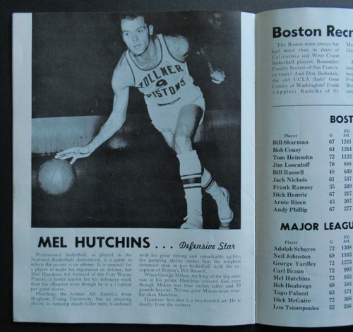1957 Boston Celtics vs All Stars Basketball Tour Program, Russell Cousy BEAUTY! - Picture 10 of 12
