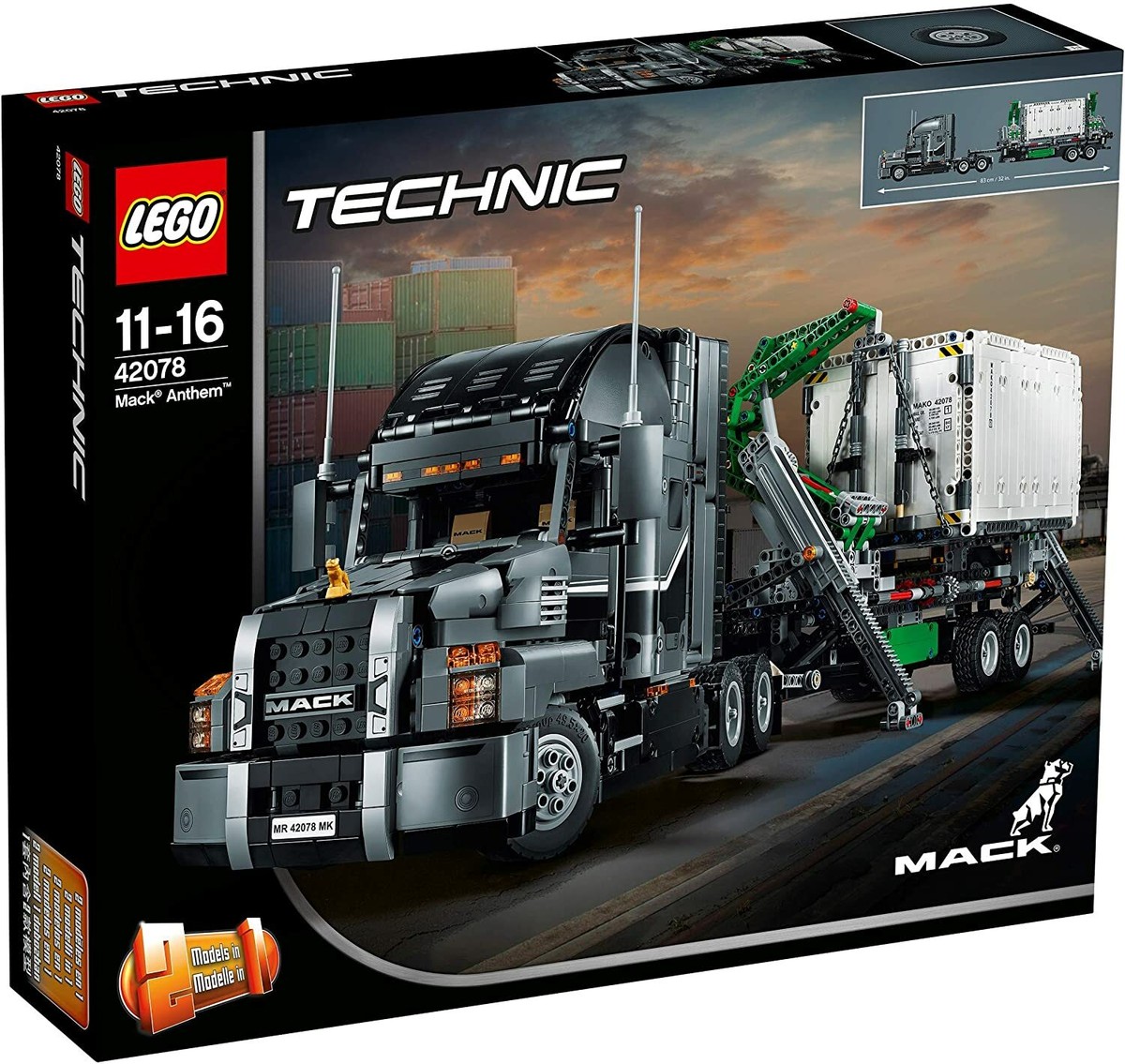 プロローグK The Mack Anthem semi truck roars to life with LEGO Technic