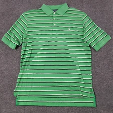 Ralph Lauren polo golf shirt men' large striped green embroidered golf club logo
