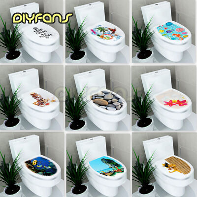 3D DIY WC Deckel Sitze Abdeckung Zeichen Wandaufkleber Badezimmer Aufkleber