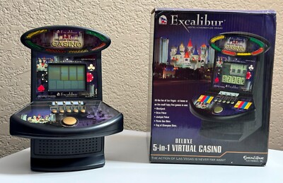 Excalibur Deluxe 5 in 1 Virtual Casino Electronic Tabletop Game Great Shape!