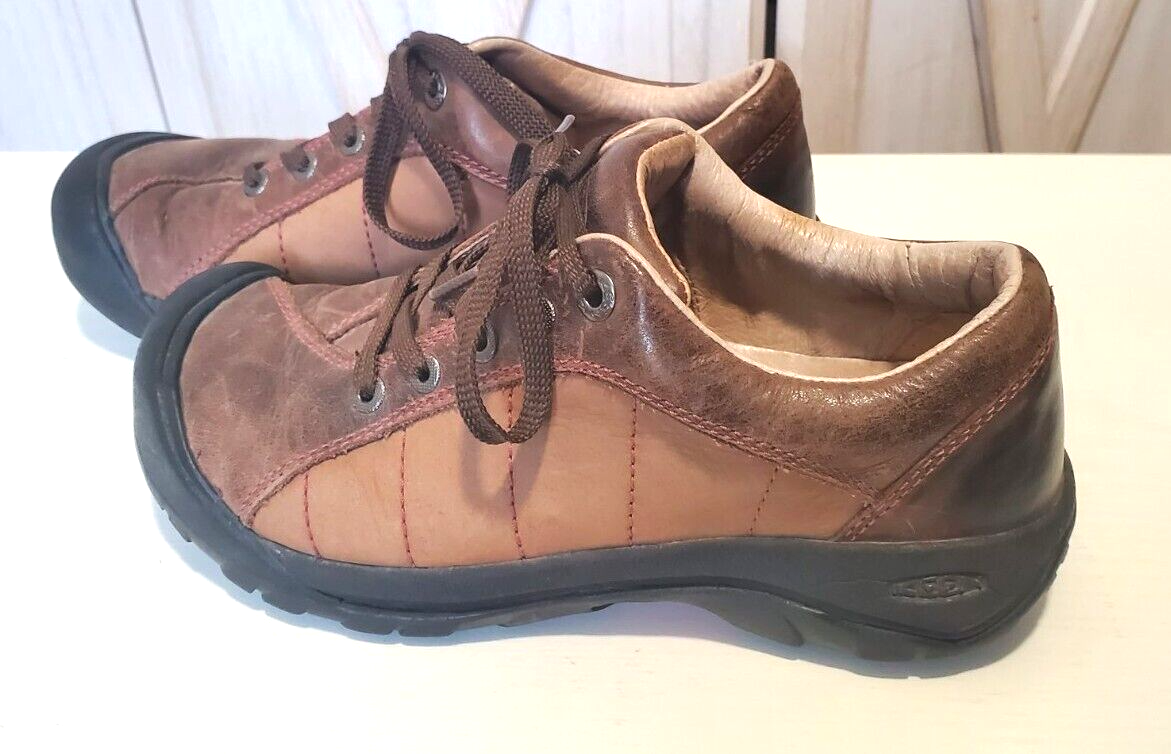 Scarpe da trekking Keen donna Presidio marroni trail righe pelle attive 7M