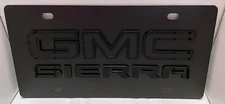 GMC Sierra logo carbon black stainless steel vanity license plate tag