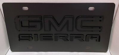 GMC Sierra logo carbon black stainless steel vanity license plate tag ...