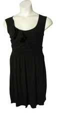Ann Taylor LOFT M Black Knit Dress Ruffle Detail