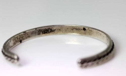 Vintage Handmade Sterling Silver Cuff Bangle 6.25” - 6417 - Picture 4 of 4