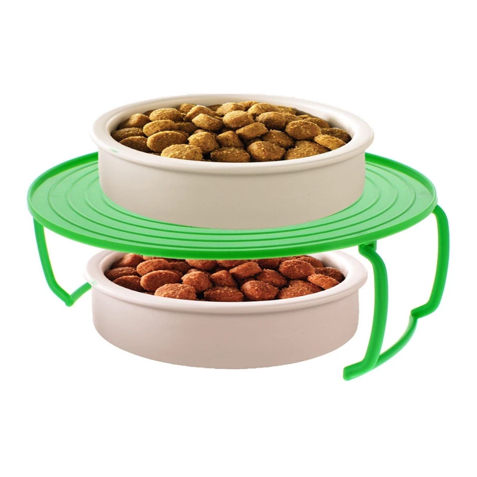 4 in 1 Microwave Food Plate Multipurpose Stand Lid Support Stacker Tray Plastic  - Image 4 of 4