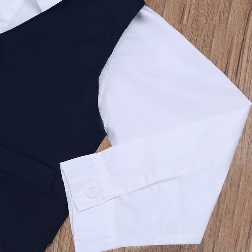 US Kids Baby Boys Gentleman Outfits 3Pcs Shirt + Pants Vest Formal Clothing Set - Picture 6 of 11