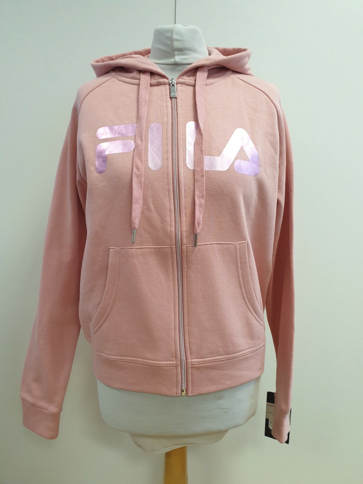 Q404 FELPA CON CAPPUCCIO PULLOVER UOMO FILA ROSA MANICA LUNGA COULISSE UK S EU 46