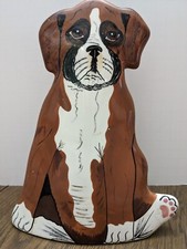 Boxer Bulldog Hand painted Vase Dogs by Nina Collectible Puppy Lover Figurine