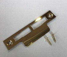 Mortice Lock Striker Plate - Brass & Nickel Plated