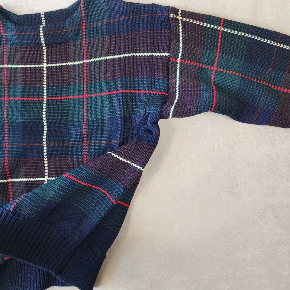 Club Room Size M 100% Wool Grandpa Cosby Vintage knit 80's 90's Y2K Sweater FLAW - Image 4 of 4