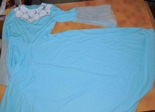 NWOT Small adult Praise dress White Soutache bodice detail chiffon sleeves Sky B