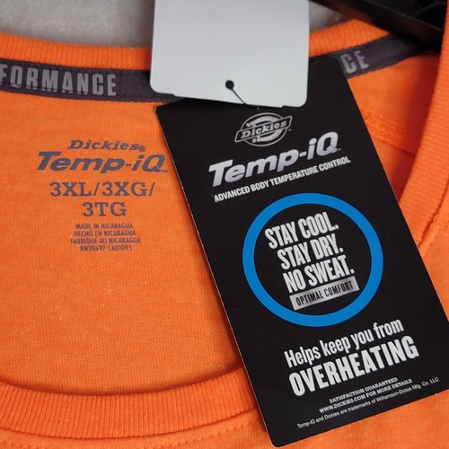 DICKIES Cooling Shirt Mens 3XL XXXL Orange Outdoor Work Wear UV Pocket Tee NWT - Picture 4 of 10
