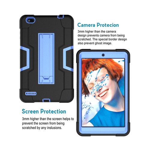 For Walmart Onn 8/Walmart Onn 8 2nd Gen Shockproof Hybrid Kickstand Rugged Cover - Picture 4 of 31