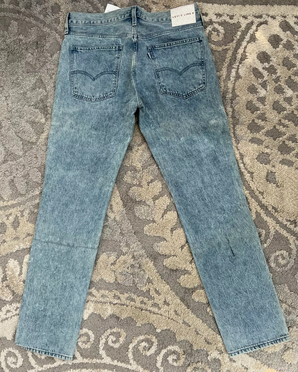 Levi s LINE 8 SAMPLE L8 SLIM Straight Jeans 32x32 ACID WASH BLUE