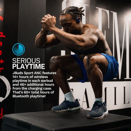 JLab JBuds Sport ANC 4 Bluetooth Earbuds, Sporthook, Fitness & Gym, Headphones - Picture 12 of 35