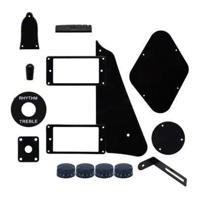 11Piece Set Electric Guitar Accessories Plastic DIY Accessory for Les Paul Black