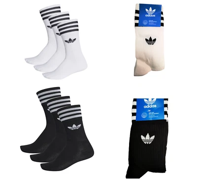 Adidas Mens Women Socks 3 Stripes Crew Socks Sports Gym Trainers Casual