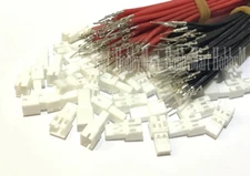 JST-PH 2.0mm 2-Pin Male Connector plug,Red Black Crimped Pin Silicone wire DIY